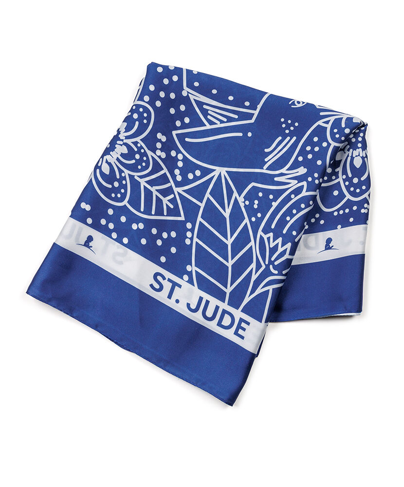 Hummingbird Garden Scarf – Blue